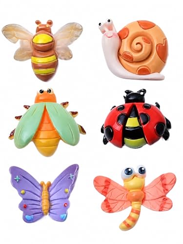 Set 6 imanes decorativos de insectos y mariposas miniatura 2