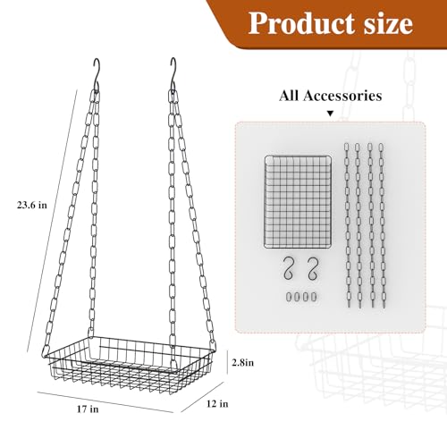 XINWXSS Plant Hanger Indoor 2 Pack, 17" Large Metal Hanging Planters, Indoor Plants Load 50LB Hanging Plant Shelf for Window Wall Ceiling Home Decor by XINWXSS - Used condition - Image 3