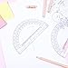 Plastic Protractor, Math Protractors Clear Protractors Plastic Math Protractor Ruler 180 Degrees Angle Measurement for Geometry Classroom Student School Office Supplies, 6 Inch 2 Pack