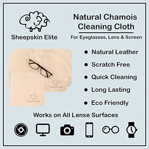 Natural Chamois Leather Eyeglass Cleaning Cloth Camera Lens Cleaning Cloths Screen Cleaning Cloth Glasses Cleaning Cloth Tablets Chamois Cleaning Cloths For Eyeglasses (3 Packs, 2 Large, 1 Small) #TOP2