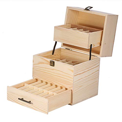 Preisvergleich Produktbild Ätherische Öle Halter - Schöne dreischichtige große Aufbewahrungsbox für ätherische Öle aus Holz