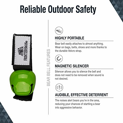 Sabre Frontiersman Bear Bell, Magnetic Silencer, Durable Hook And Loop Strap Attachment, Helps To Prevent Startling Bears While Hiking #TOP2