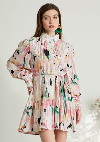 Image of Ruffle Sleeve Tunic Midi Dress Flowy Shift Sundress Sweet Babydoll Button Down Swing Skirt