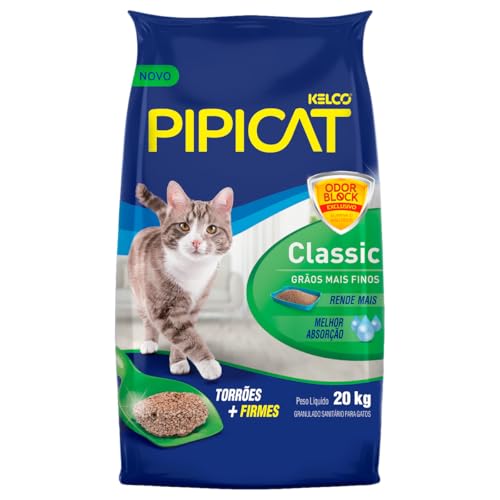 Areia Higiênica Pipicat Classic para Gatos 20kg
