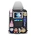 Ezilif Auto Rückenlehnenschutz Kinder, Wasserdicht Sitzschutz Auto Organizer mit 12 Zoll Tasche für iPad/Tablet, Autositz Organizer mit Kick-Matten-Schutz, Schwarz