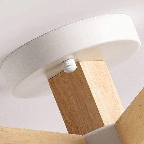 Lustre en bois massif 8 branches blanches style nordique épuré