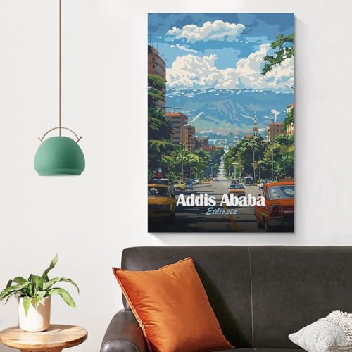 Addis Ababa impression sur toile 40x60cm pour décoration murale