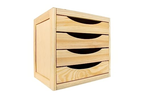 Cajonera de Madera 30Dx39Wx37H cm con 4 Cajones