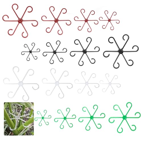 16 Pièces Support pour Tige de Plante Grimpante en Plastique, Support Plante Tiges, Support pour Plantes à Tige en Anneau, pour Plantes Grimpantes, Hortensias, Roses