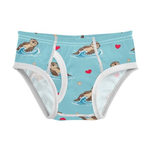 CHIFIGNO Cute Otter Blue Boy Briefs Cotton Boys' Underwear Breathable Soft Briefs Underwear