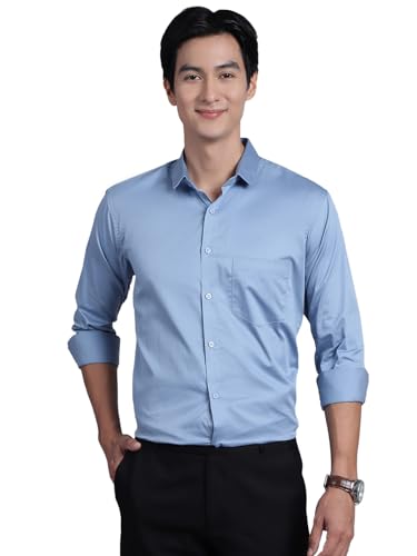 Image of Majestic Man Slim Fit Satin Cotton Formal Shirt for Men