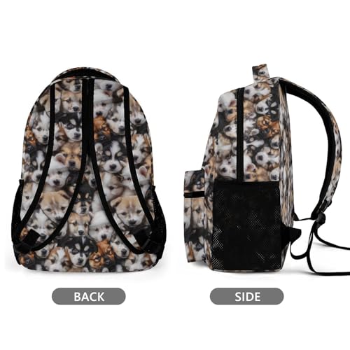 KOYI Dog Backpack for Kids, Realistic Cute Puppy Dog School Backpack, Dog Backpack for School & Travel, Kids Dog Print Backpack, Elementary Boys Girls School Backpack, 16.5 Inch2