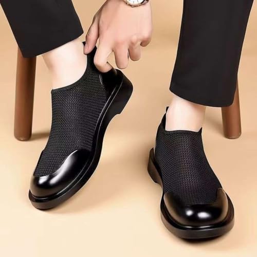 Mesh Barefoot Sandals for Men Platform Beach Slides Slip On Ankle Boots Breathable Lightweight Waterproof Leather Closed Toe No-Slip Low Heel Casual Summer Flats Comfort Wear Shoes Office Vacation2