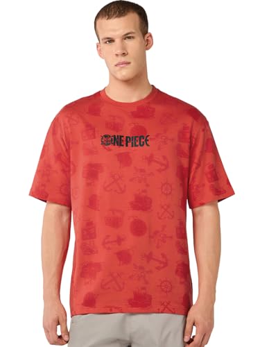 T-shirt One Piece homme oversize en éponge rouge Flame Scarlet XXL