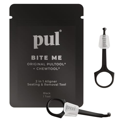 Image of PUL 2 in 1 Clear Aligner Chew and Remover Tool - Black | Chewie Combo + Orthodontic Remover | Reusable and BPA Free for Invisalign