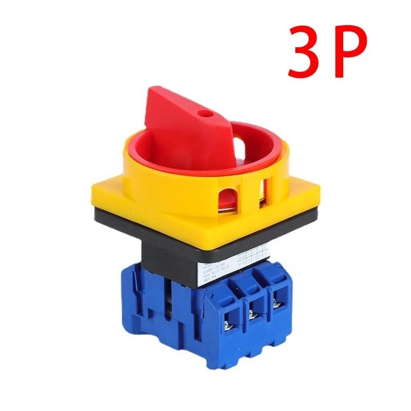 Wtukmo YMD11 3P 690V 25/32/40/63/80/100A Isolator Switch Padlock Disconnect Selector with ON-Off Panel Power Control Replace LW30(3P,32A)