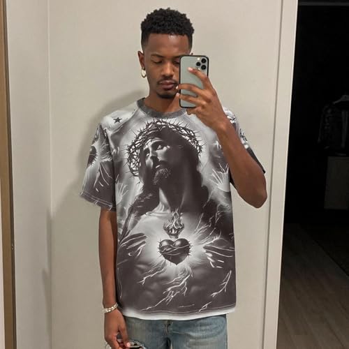 Chainsaw Man Unisex Vintage Saint Graphic Tshirts Hearts Print Short Sleeve T Shirts Summer Casual Tee Top4