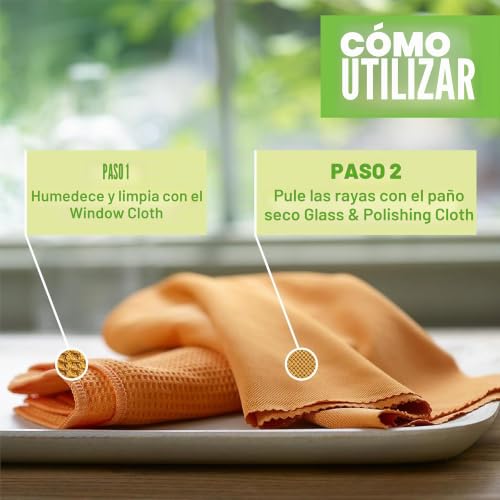 Kit de limpieza de ventanas y cristales con microfibra e-cloth sin rayas 3