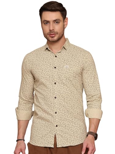 Image of Majestic Man Printed Pure Cotton Slim Fit Casual Shirt
