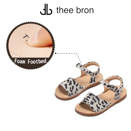 Image of THEE BRON Toddler Girls Vintage Open Toe Sandals Cushioned Comfy Summer Dress Shoes