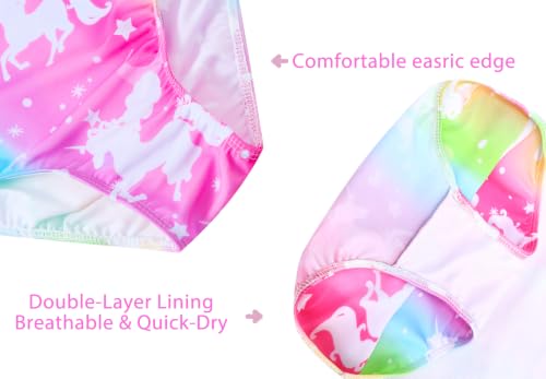 Image of Girls Swimsuits One-Piece Bathing Suits Multicolor Kids Sport Summer Beach Swimwear for 2-10 Years Old