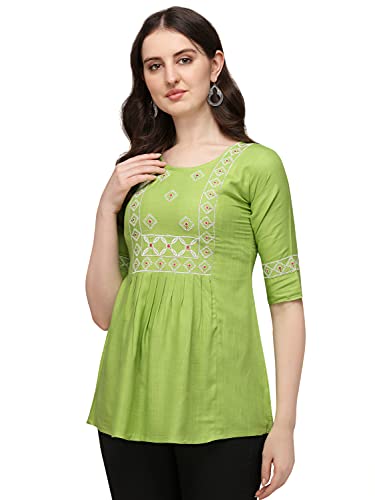 Image of Riva Enterprise Rayon Fabric with Embroidery Stitched Top
