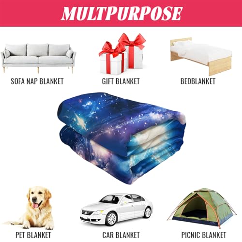 YISUMEI - Soft Fleece Blanket - Space Planets Moons Galaxies, 150 x 200 cm Throw Blanket Suitable for Sofa or Bed - Image 4