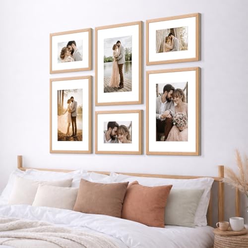 Image of Custom Personalized Photo Collage Framed Wall Art Painting Frames Set | Family Picture Frame Wall Decor Artwork for Living Room Bedroom | A3 + A4 Frame Combo Gallery Style | Personalized Home Decor Gift