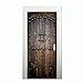 ASLKK Autocollant Porte Affiche Porte en Bois Vieilli 3D Stickers De Porte Auto-Adhésif Amovible pour Salon Chambre Décoration De La Maison Stickers Muraux Imperméable Stickers (77x200cm)