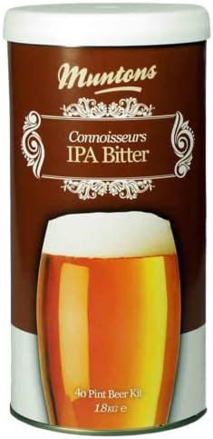 Muntons Beer Making Kit - IPA Bitter Connoisseurs Range Kit - Includes Beer Making Ingredients - Home Brewing Kit Makes 40 pints of beer (23 Liters)