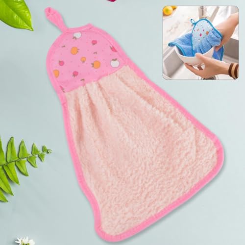 Image of Microfiber Wash Basin Hanging Hand Kitchen Towel - Convenient & Absorbent with Loop for Easy Hanging
