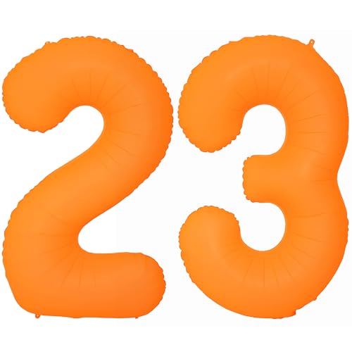 Orange Birthday Number 23 Balloon 40IN Fluorescent Orange 32 Balloon