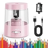 ZMOL Electric Pencil Sharpener,Portable Small Battery Powered Pencil Sharpeners for Kids,Electric Pencil Sharpener Battery Operated,Suitable for No.2/Colored Pencils(6-8mm) Pink