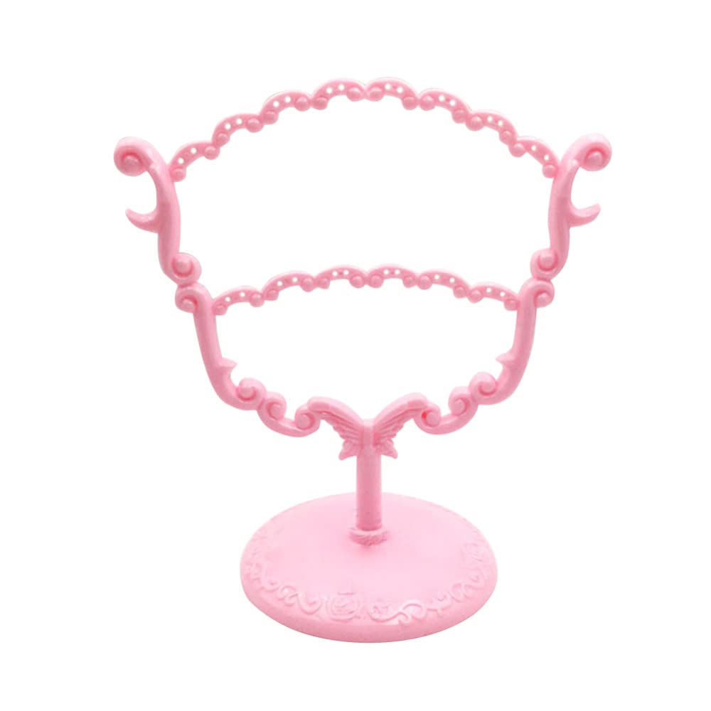 Supporto Per Orecchini A Forma Di Bicchiere Di Vino – Organizer Da Tavolo In Plastica Rosa/Bianco - 2