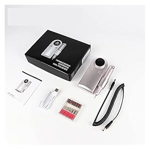 Nail Drill, 45000RPM Electric Nail Drill Machine, Rechargeable Manicure Machine with LCD Display, Portable Cordless Drill Set Nail Art Tools Professional Nail Tools (Sliver A)