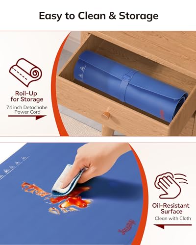 Laudlife Electric Warming Mat for Food Roll Up Silicone Heating Pad with 7 Adjustable - image 6