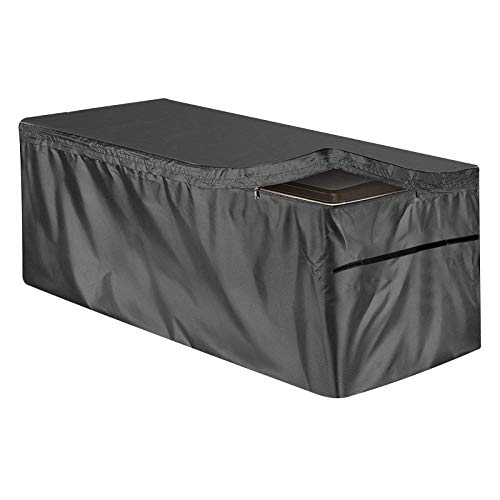 Funda para muebles de jardín, cubierta de la caja de almacenamiento al aire libre con cremallera impermeable con velcro ajustable + dobladillo...