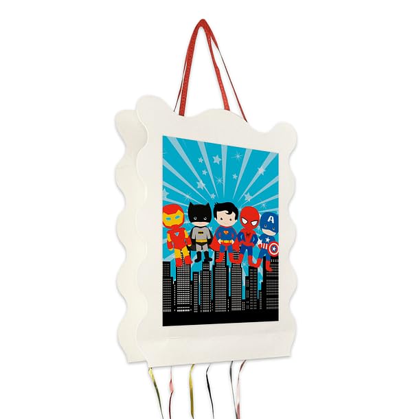Piñata Pequeños Superhéroes Cumpleaños Infantil – Varios Diseños para Niños y Niñas - 30x40cm (Pequeños Superhéroes)