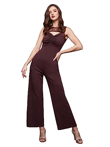Image of Miss Chase Women's Keyhole Neck Regular Sleeve Regular Length Jumpsuit with Pockets