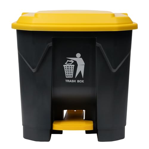 Caneca de basura rectangular gris con pedal 8 galones