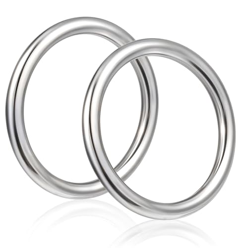 O Ringe Metall, Nahtlos Metallringe Silber, 2 Stück 60mm Innen-Durchmesser, Stabile Edelstahl Metallringe Zum Basteln, O-Ringe Mehrzweck Für Heimwerker-Zubehör, Gürtel Und Hundeleinen Bastelzubehör
