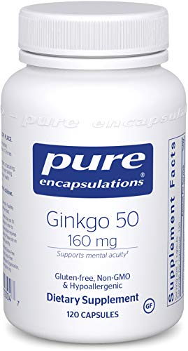 Pure Encapsulations Ginkgo 50 160 mg | Ginkgo Biloba Supplement to Support Oxygen, Blood Circulation, and Mild Memory Problems Associated with Aging* | 120 Capsules