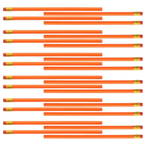 Alipis 24pcs HB lápices con borrador naranja miniatura 1
