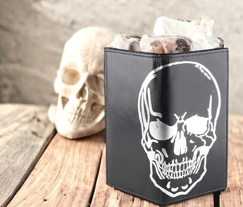 Image of F&L CLASSIC Men's RFID Vintage Look Genuine Leather Long Bifold Wallet Checkbook Wallets,black skull,240-50