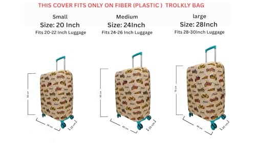 Image of Printed Travel Luggage Cover for Suitcase - Stretchable & Scratchproof Trolley Bag Protector (1, Retro Bike, Medium)