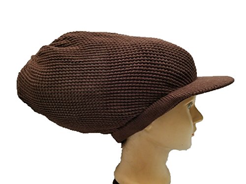 Mesh Rasta Hat Cap Dubwise Deep Visored Beanie Brown Irie Reggae Selassie Jamaica L/Xl #TOP7