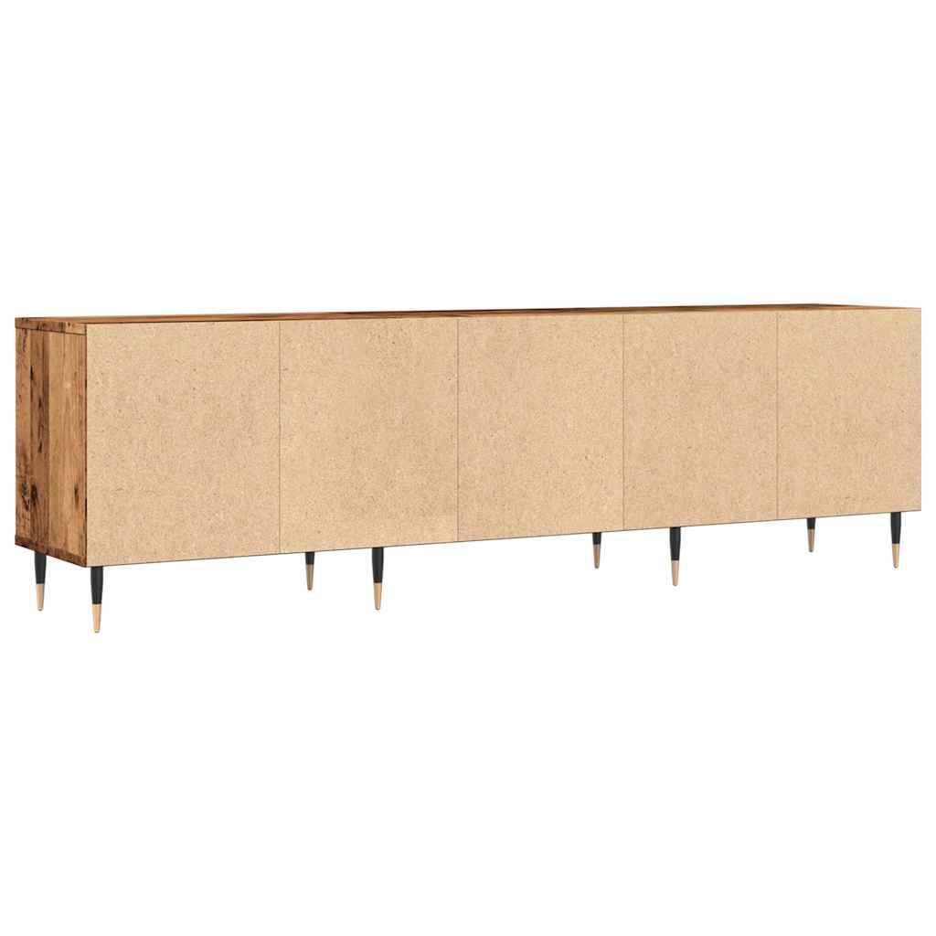 Szafka pod telewizor o wyglądzie starego drewna, 150 x 30 x 44,5 cm, materiał drewnopochodny z żelaznymi nogami, szafka pod telewizor, szafka pod telewizor, kredens, miejsce do