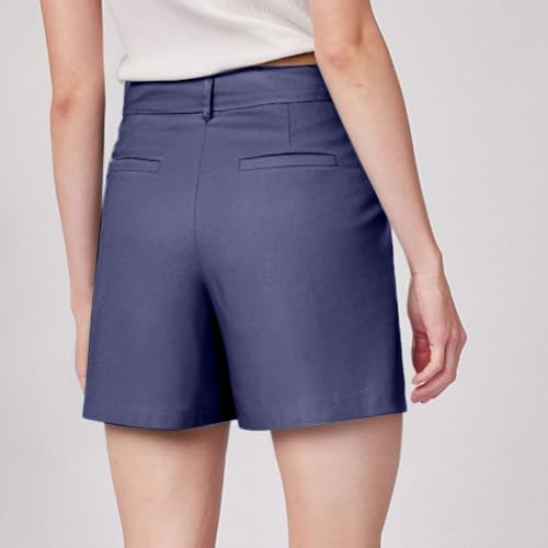 Bermuda Shorts for Women Knee Length Casual High Waisted Chino Shorts with Pockets 2025 Work Comfy Straight Leg Outfits3