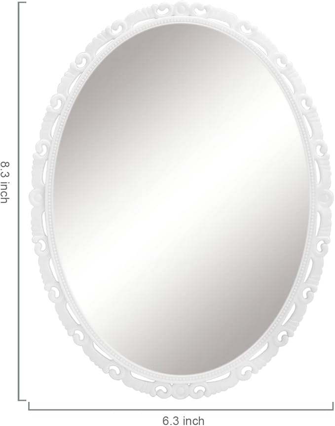Espejo Magnético Ovalado Real Glass para Casilleros 20.32x15.24 cm Blanco miniatura 3