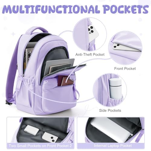 HYC00 Mochilas Portatil Mujer, 14 Pulgadas Mochila Escolar Adolescente Mochilas Instituto Chica Mochilas Colegio Mochila Universitaria Mochila Mujer Trabajo Impermeable Mochilas Tipo Casual Backpack